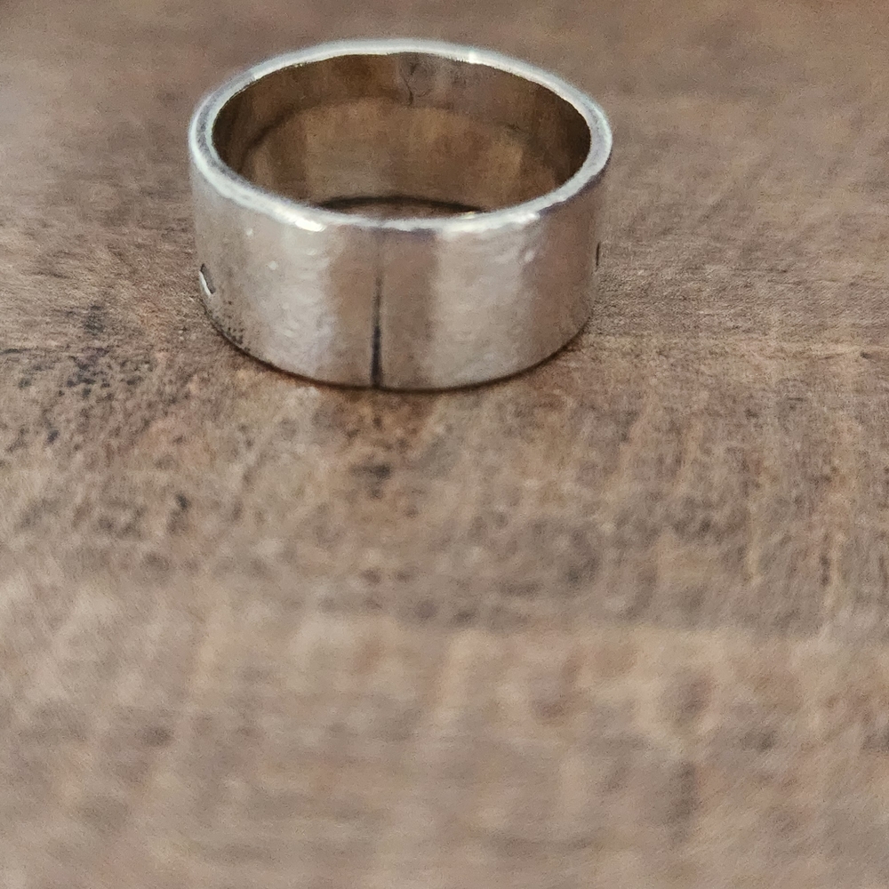 Sterling Silver Leaf Pattern Ring Size 7.5 - Picture 5 of 5